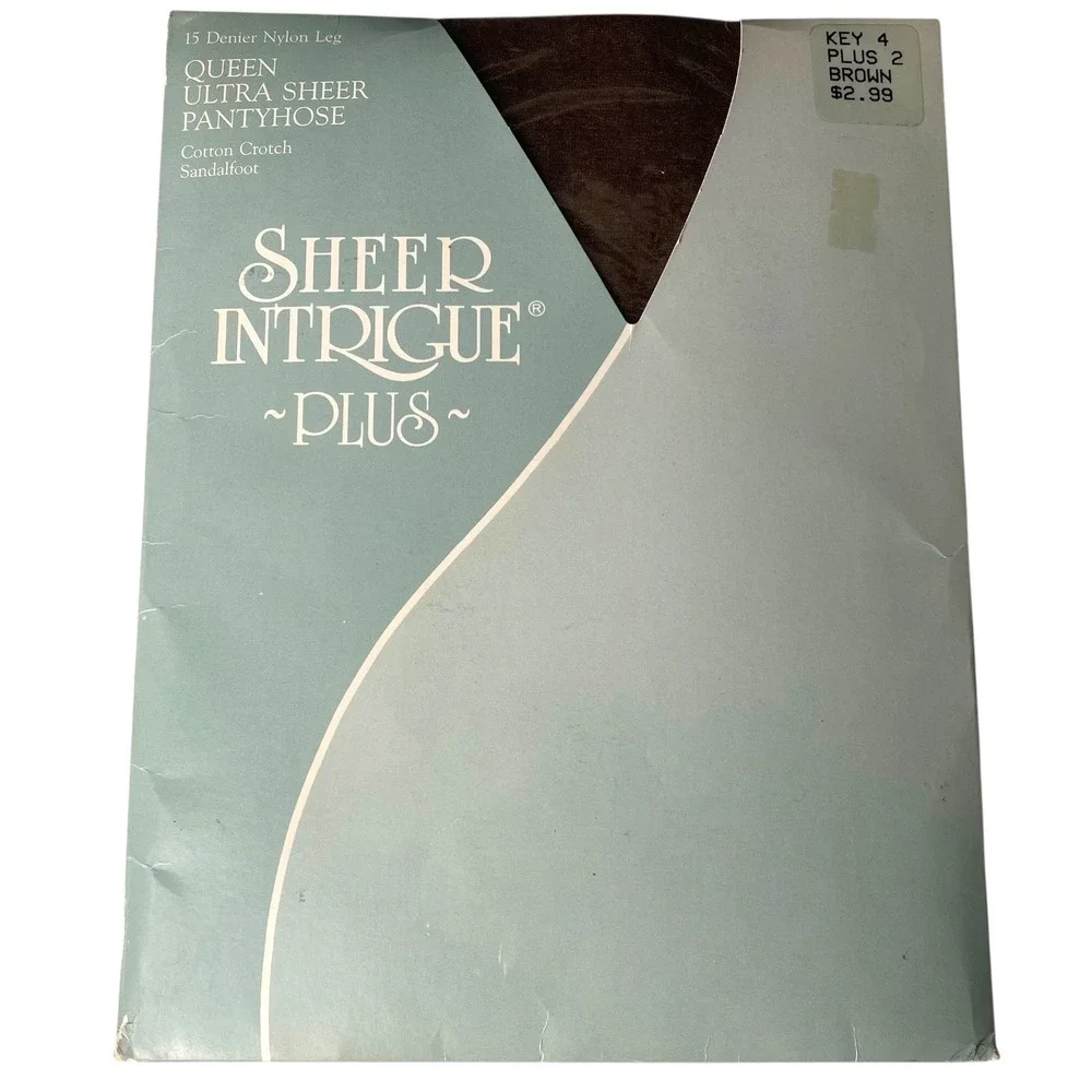 Sheer Intrigue Plus Queen‎ Ultra Sheer Pantyhose Brown Plus 2 Sandaltoe USA 4310